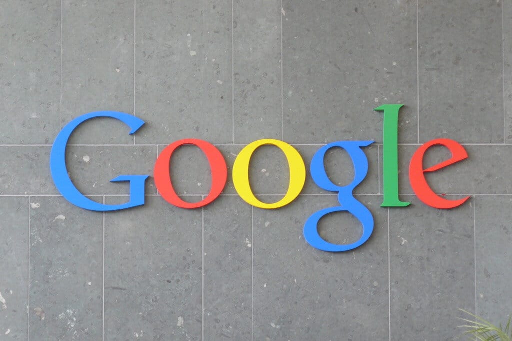Google logo on side of building