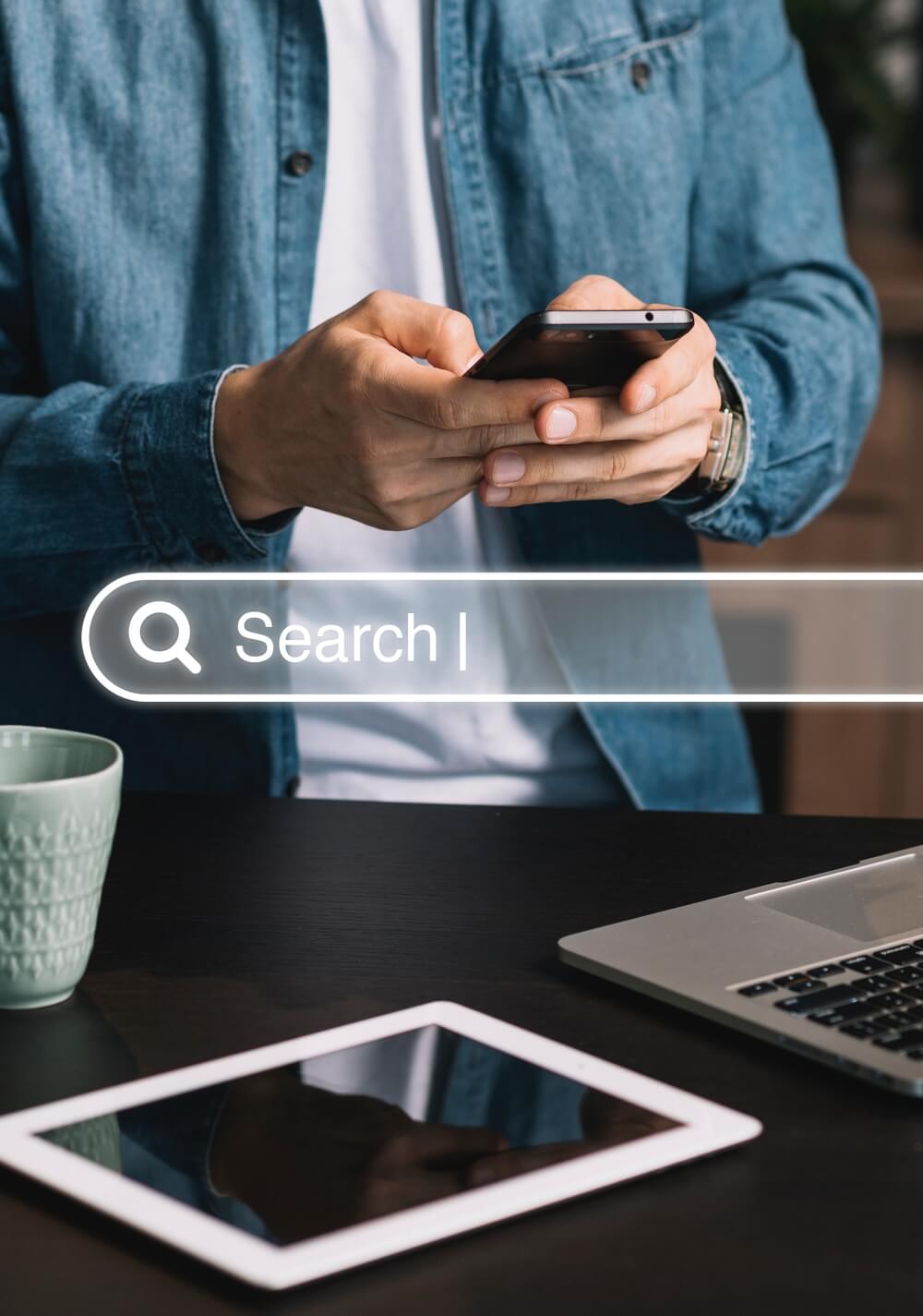 Man searching for local service