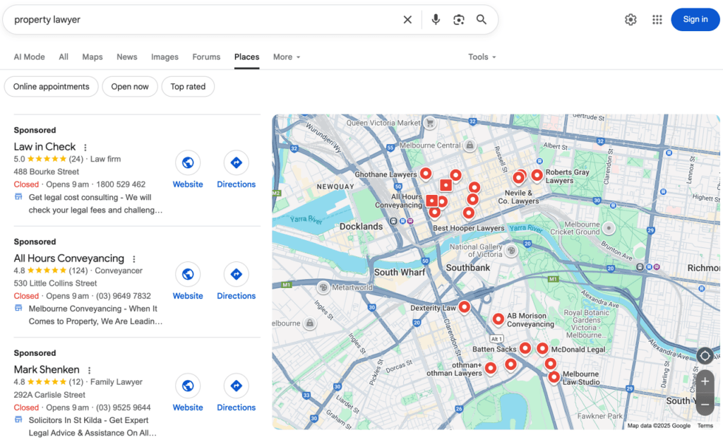 Google Ads for Lawyers: Ultimate Setup & Optimisation Guide 7 google local service ads example
